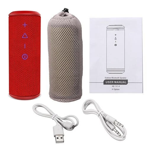Красный W-king X6S Bluetooth Динамик 360 объемное звучание Беспроводной мини Водонепроницаемый Колонка бас открытый Портативный для смартфона Динамик s - Цвет: Красный