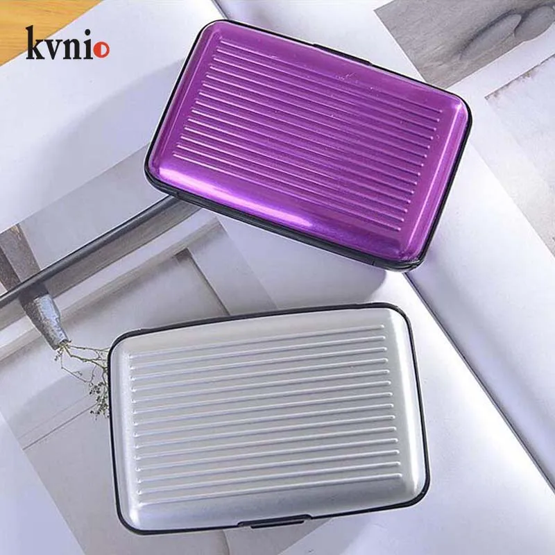 KVNIO сплошной цвет анти-RFID карты пакет Мода ID/Кредитные карты карман Унисекс Мини карточный кошелек для мужчин и женщин
