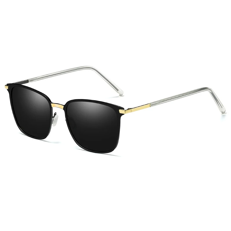 GOLD GRAY SIMPRECT Мужские квадратные солнцезащитные очки поляризованные UV400 высокое качество Для женщин солнцезащитные очки металлический Драйвер Зеркало Ретро люнет De Soleil Homme - Цвет линз: GOLD GRAY