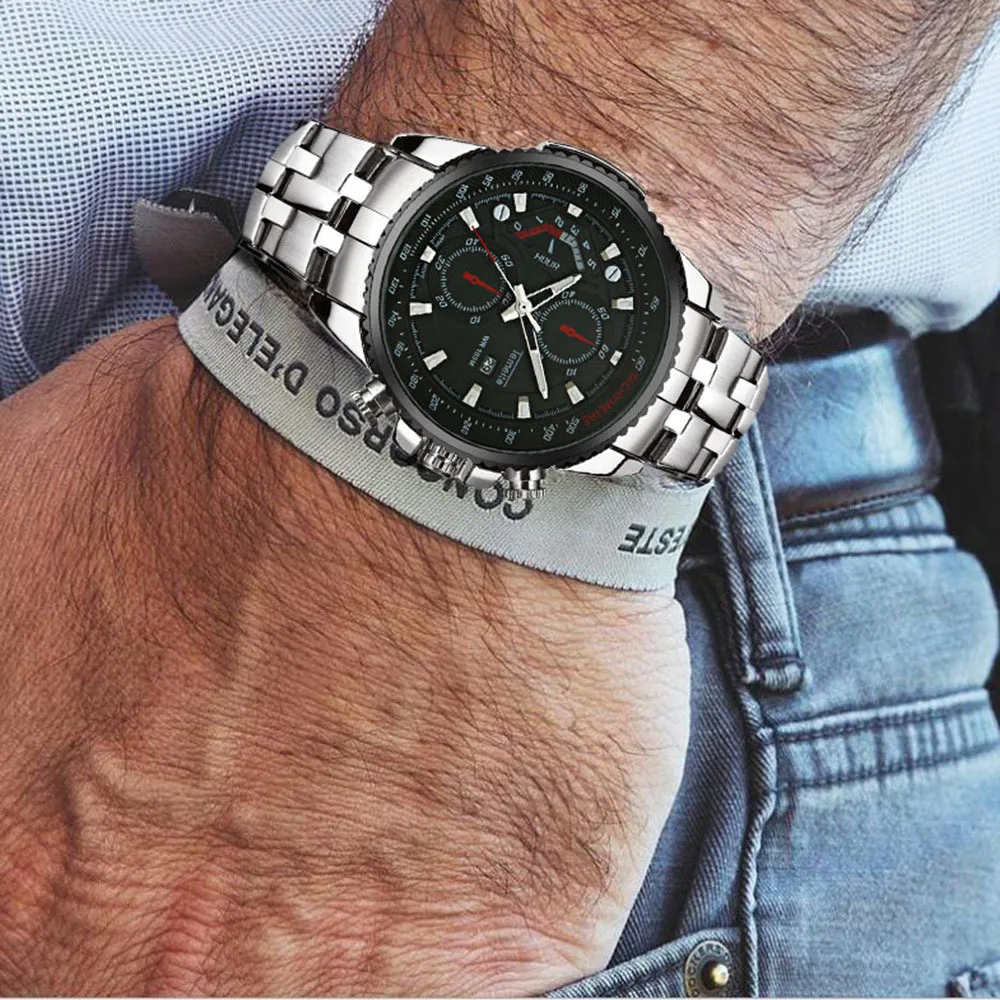 Мужские часы мужские роскошный бренд TEMEITE наручные кварцевые нержавеющая сталь