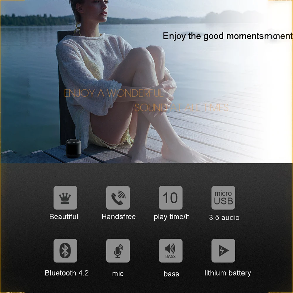 Портативный Bluetooth динамик мини беспроводные стерео колонки наружная поддержка TF