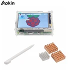 Для Raspberry pi чехол теплоотвод Прозрачный чехол для raspberry pi 32 с 3,5-дюймовым ЖК-дисплеем с сенсорным экраном