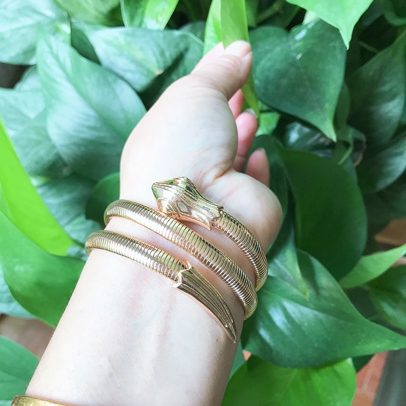 NeeFuWoFu snake Bracelets Copper spring bracelet Bangles Woman Gradient Manual for National Charm Jewelry Gift | Украшения и