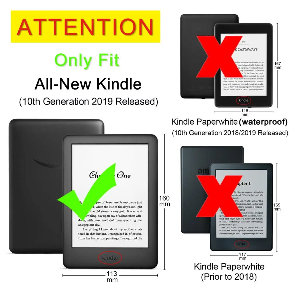 Чехол для Amazon kindle Smart cover для kindle 10 поколения чехол с держателем для рук