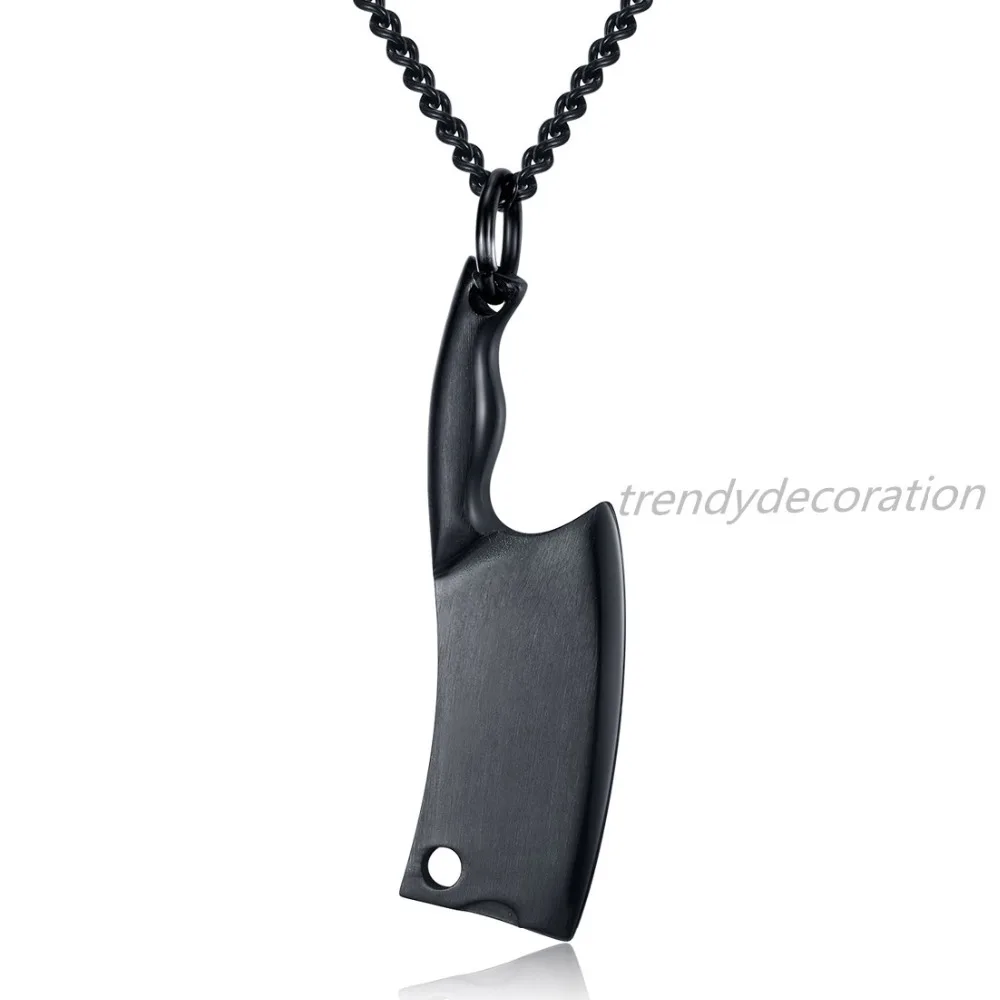 Ожерелье из нержавеющей стали Панк охотничий нож кулон мужчины красочные