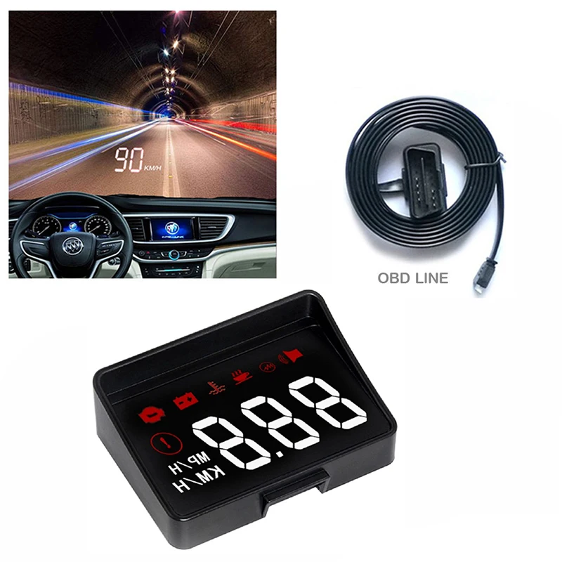 Горячее предложение! Автомобильный HUD Дисплей A100s OBD2 II EUOBD система Предупреждение о превышении скорости проектор лобовое стекло авто электронная сигнализация напряжения