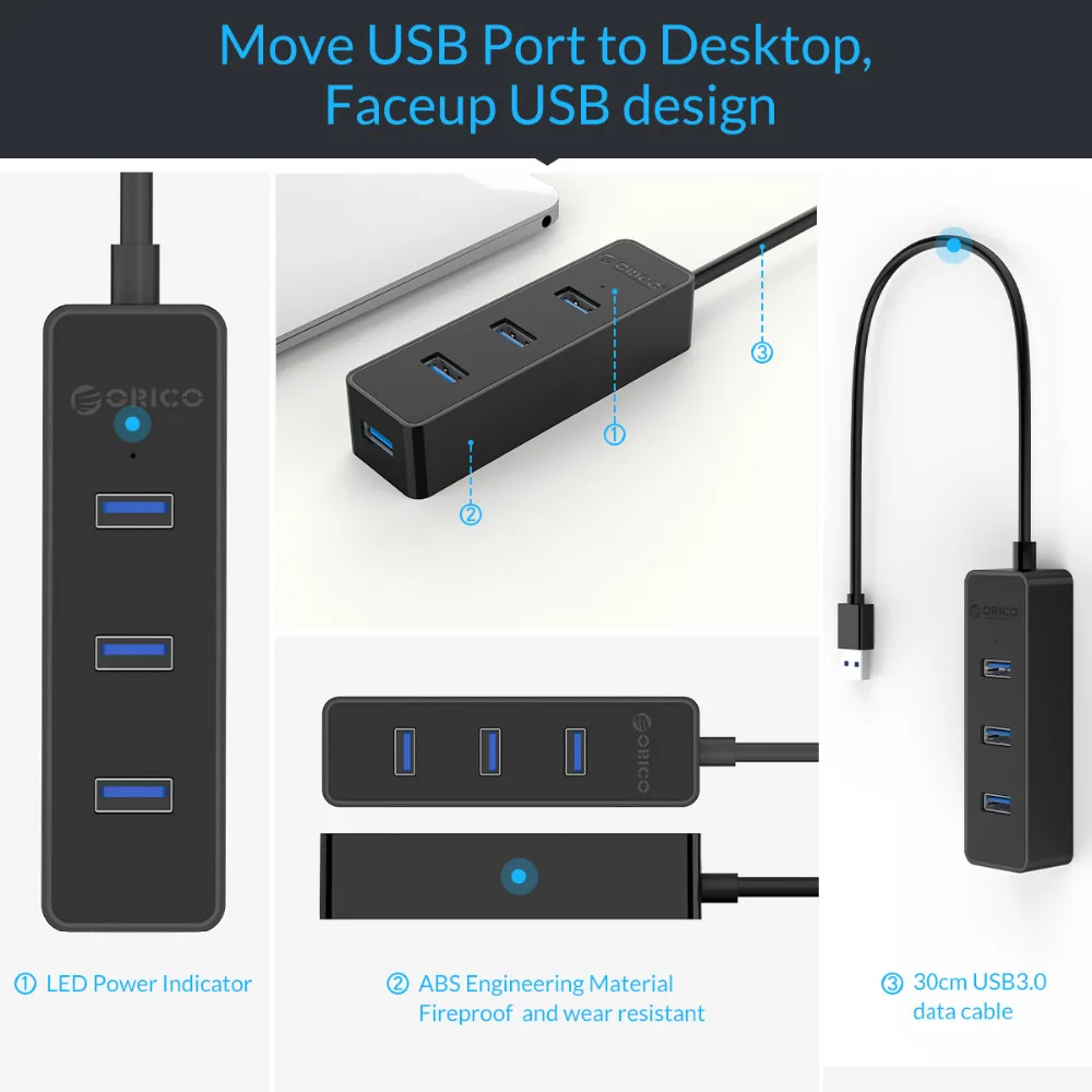 USB-Концентратор ORICO W5PH4 с портом USB 3 0 и поддержкой шины | Компьютеры офис