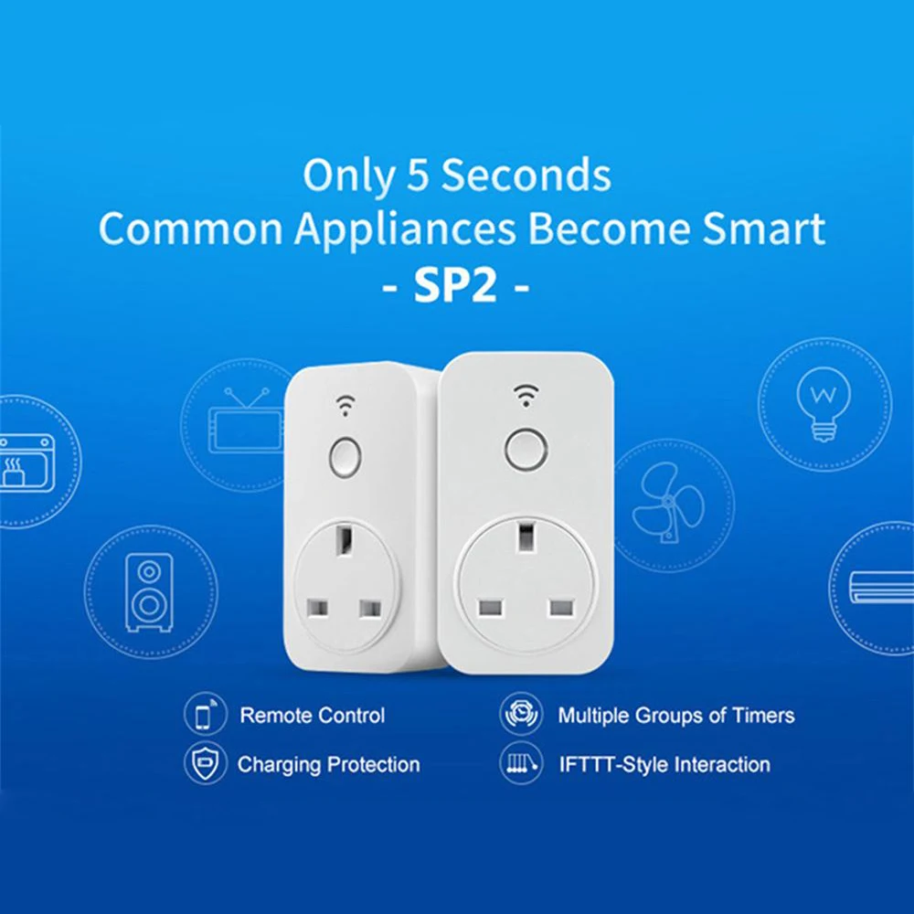 Broadlink пульт дистанционного управления таймер разъем SP2 SP3S работать с Alexa Google Home умный дом приложение ZA в BR UK AU EU штекер
