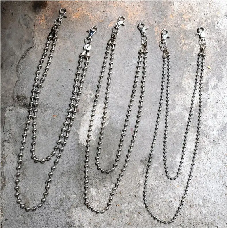 8MM bead Модные кожаные ремни в стиле панк, хип-хоп, с цепочкой на талии, мужские брюки с цепочкой для мальчиков, популярные мужские джинсы, серебристые металлические аксессуары для одежды - Цвет: 8MM bead