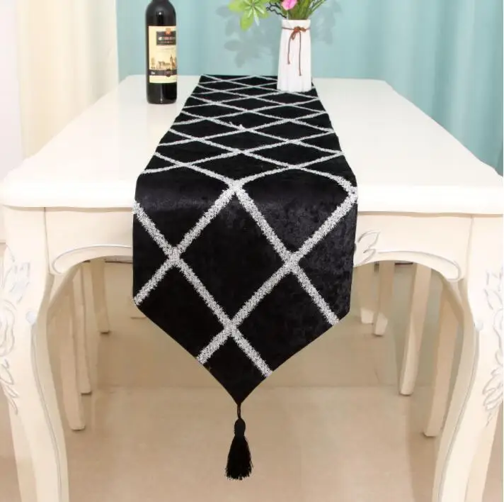 Pattern 1 Fyjafon настольный бегун Черный Белый Настольный бегун s 32*160/32*200/32*220/32*240 настольный бегун домашний декор дорожка для обеденного стола - Цвет: Pattern 1