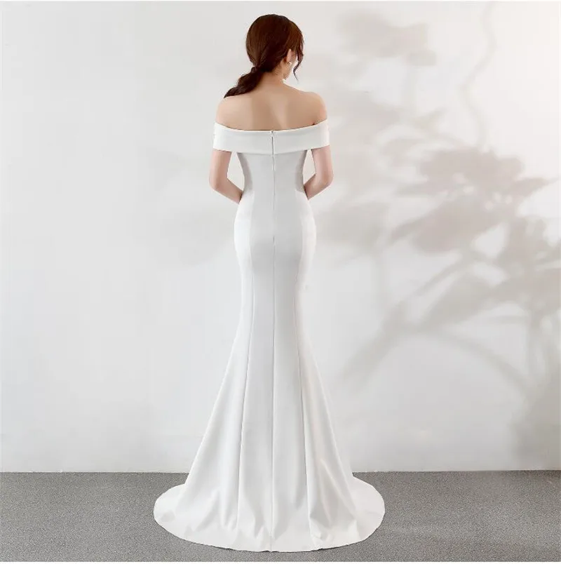 Новое Вечернее платье с юбкой годе пикантное банкетное невесты вырезом лодочкой