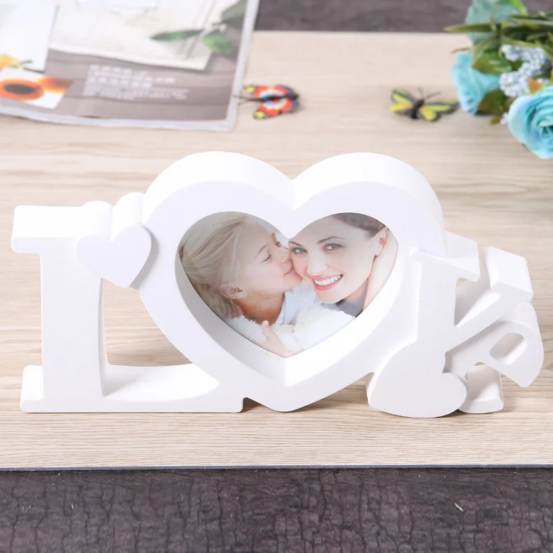 50 шт./лот Pure Love фоторамка в форме белого сердца с одной картинкой 4x4 дюйма для