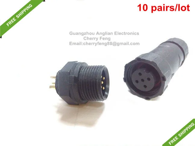 Бесплатная доставка! Водонепроницаемый 5 контактный разъем монтажное гнездо M14