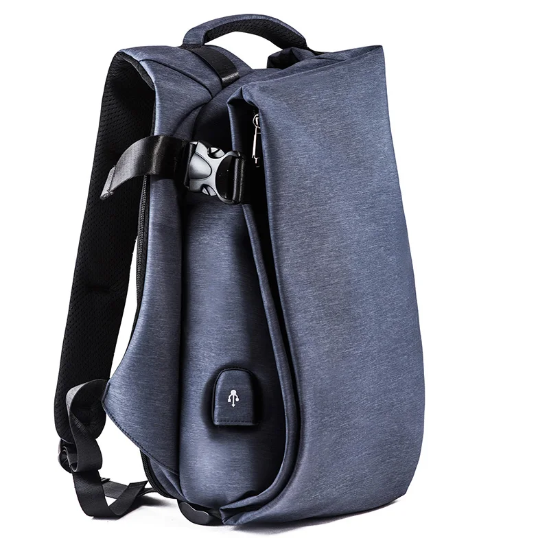 Blue Athacer модный мужской рюкзак для ноутбука 15," с usb-портом, водонепроницаемый рюкзак для путешествий, Большой Вместительный школьный рюкзак для колледжа - Цвет: Blue