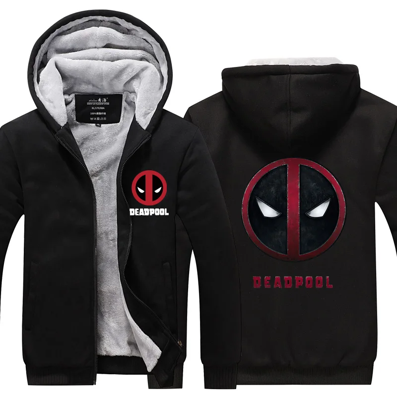 Брендовая Новинка, мужские толстовки с капюшоном Deadpool Fight Spider, зимняя флисовая утепленная куртка унисекс, пальто на молнии, одежда, подарок, размер США - Цвет: picture color