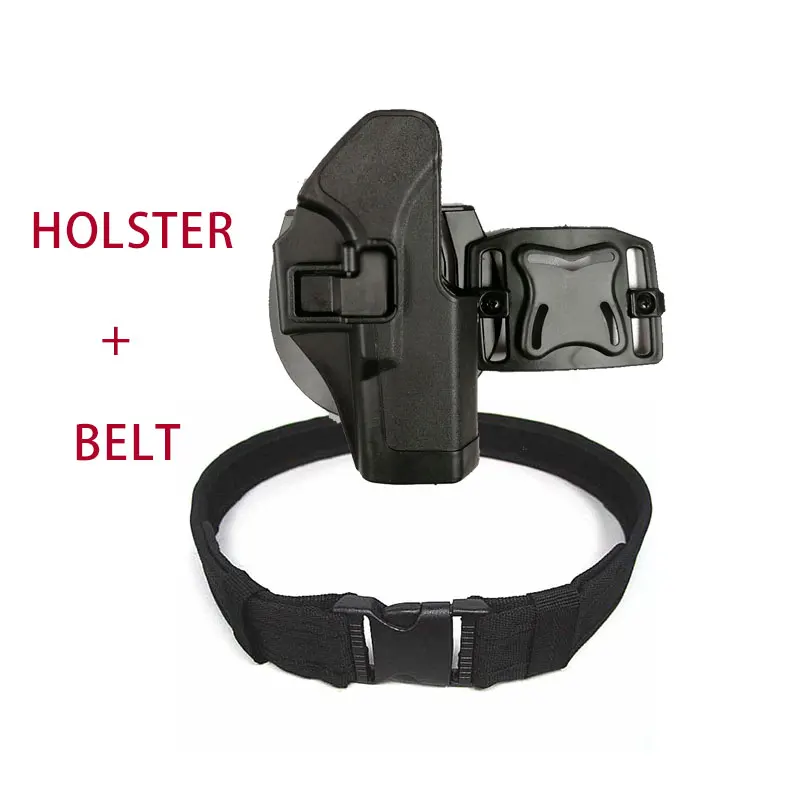 Belt and Glock Тактический Airsoft кобура для пистолета Glock 17 19 с Molle ремень подсумок 9 мм до. 45 поясная сумка - Цвет: Belt and Glock