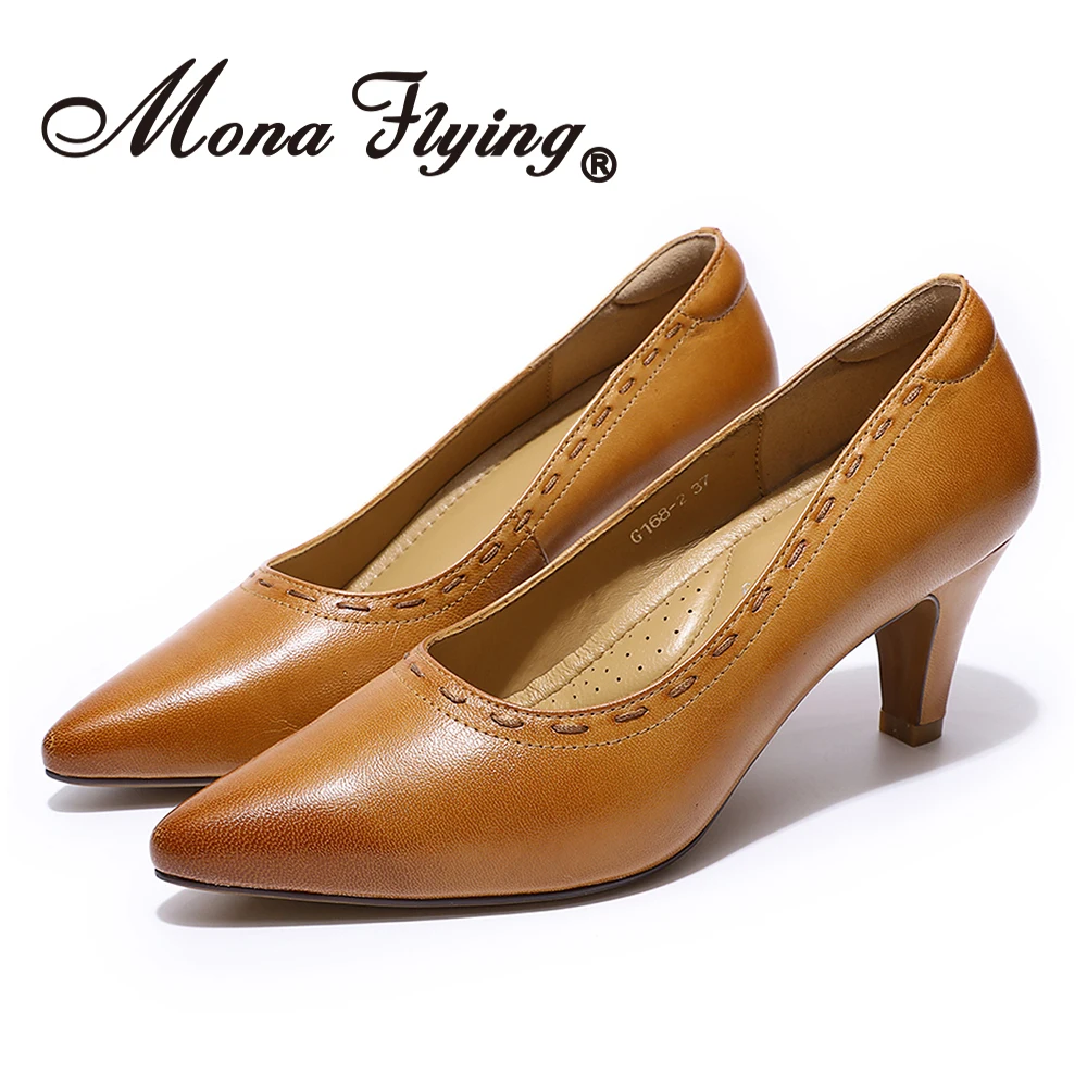 Mona Flying/женские туфли-лодочки; обувь ручной работы; удобные вечерние туфли на высоком каблуке без застежки; офисные женские туфли; G168-2