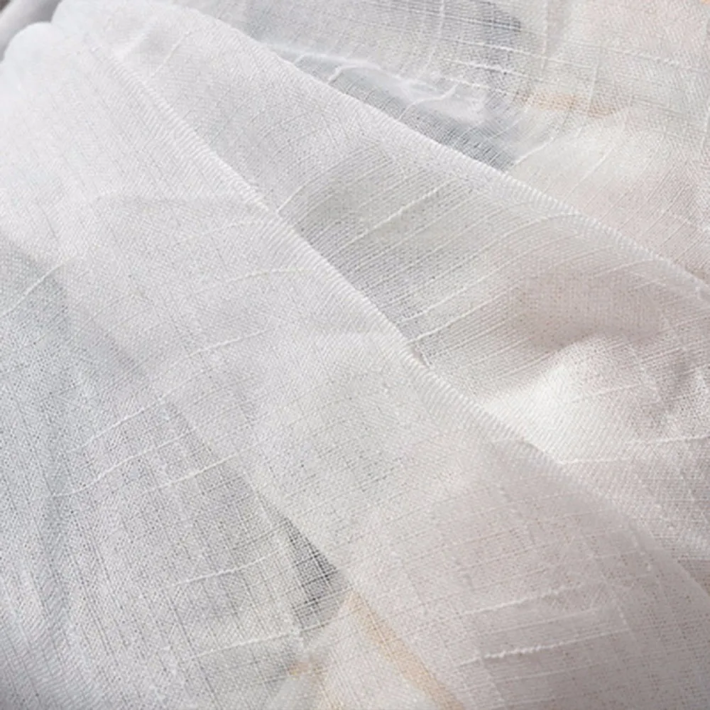 Белые однотонные искусственного белье Sheer Шторы для окна Пряжа Гостиная Спальня