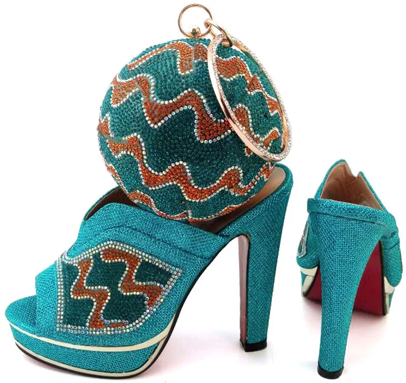 2017 Новый Женский Насосы Итальянской Обуви И Сумках Набор Африканская Свадьба и