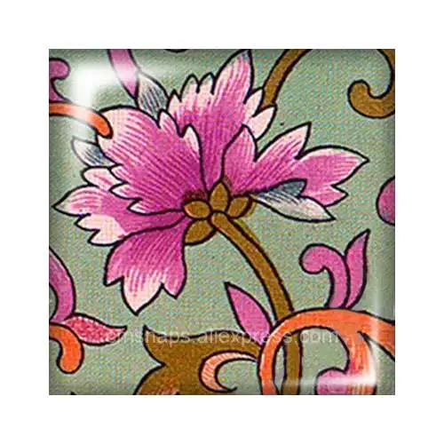 New Beauty Vintage flowers patterns 12mm/20mm/25mm/30mm Square photo glass cabochon demo flat back Making findings FB0008 | Украшения и