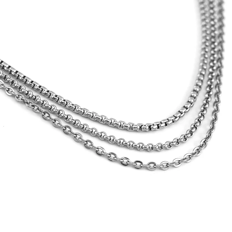 Цепочка Rolo Risul из нержавеющей стали серебристого цвета модное тонкое ожерелье с