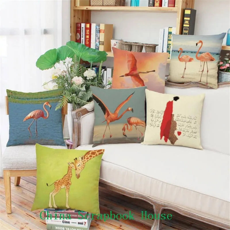 PANFELOU 45*45 см качественный экологичный хлопковый Чехол на подушку с изображением жирафа для мамы и ребенка