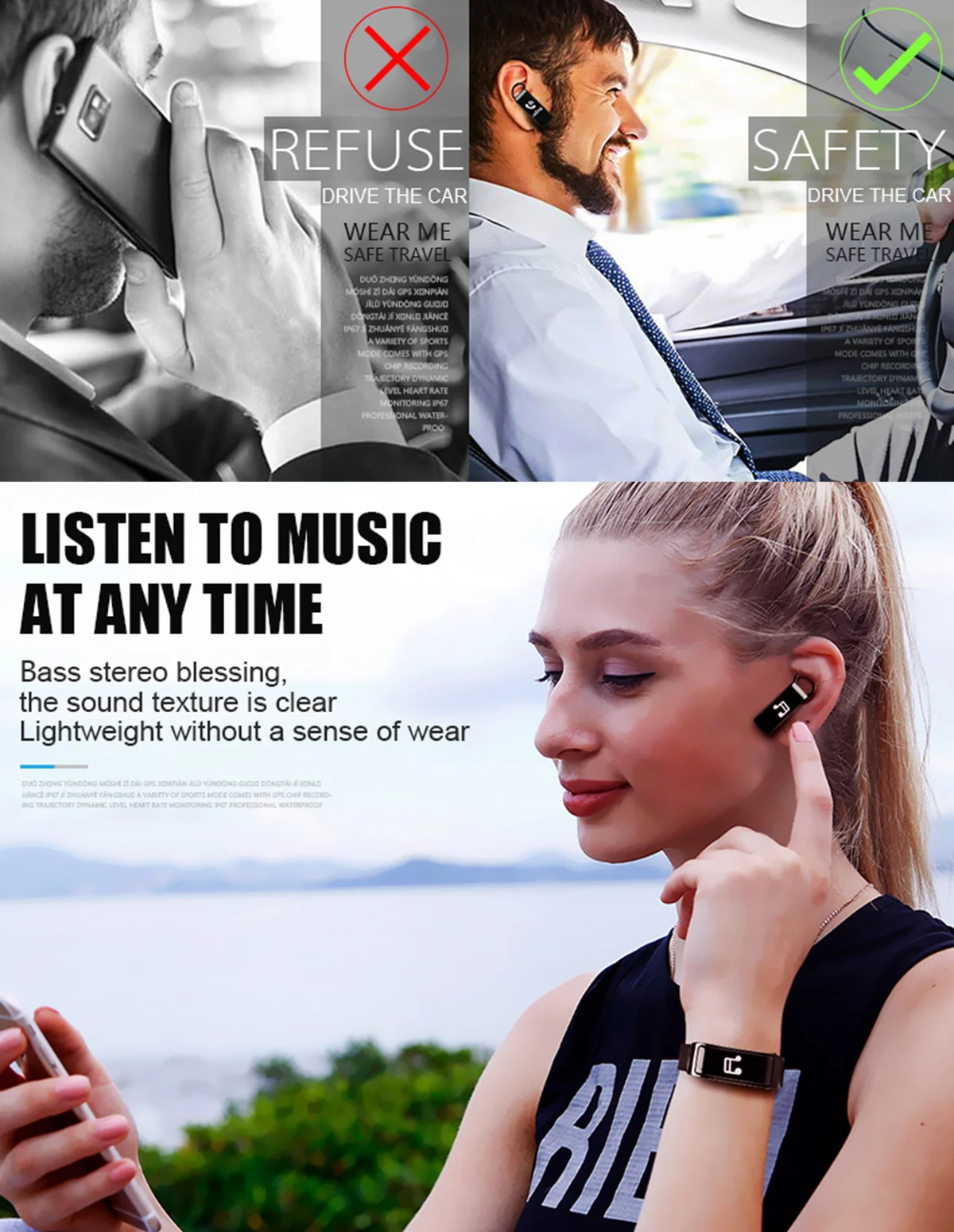 Смарт-часы с монитором сердечного ритма, шагомером, Y3, умный браслет, Bluetooth, наушники, 2 в 1, телефонные звонки, напоминающие, умные часы для мужчин