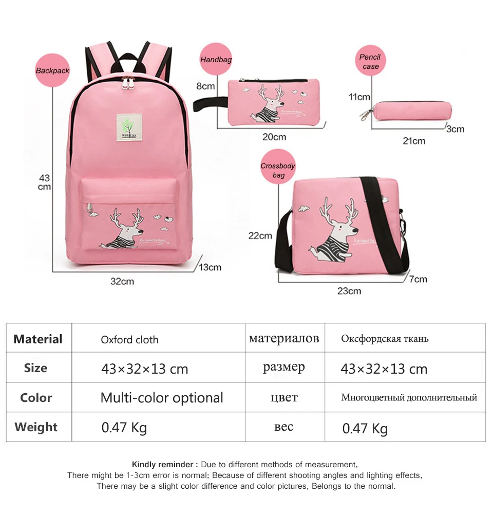 New Teenager Big Capacity School Backpacks Canvas Cartoon Solid Bag Fashion Designer Backpacks Women High Quality