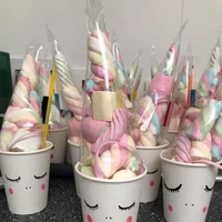 unicorn cone bags 50pcs cellophane triangle shaped treat bags with twist ties snacks candy sauce jam birthday party decor kids