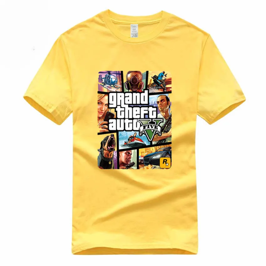 Игра Gta 5 хлопковые футболки Grand Theft Auto футболка Camisetas Hombre Gta Vice City футболка Homme GMT005