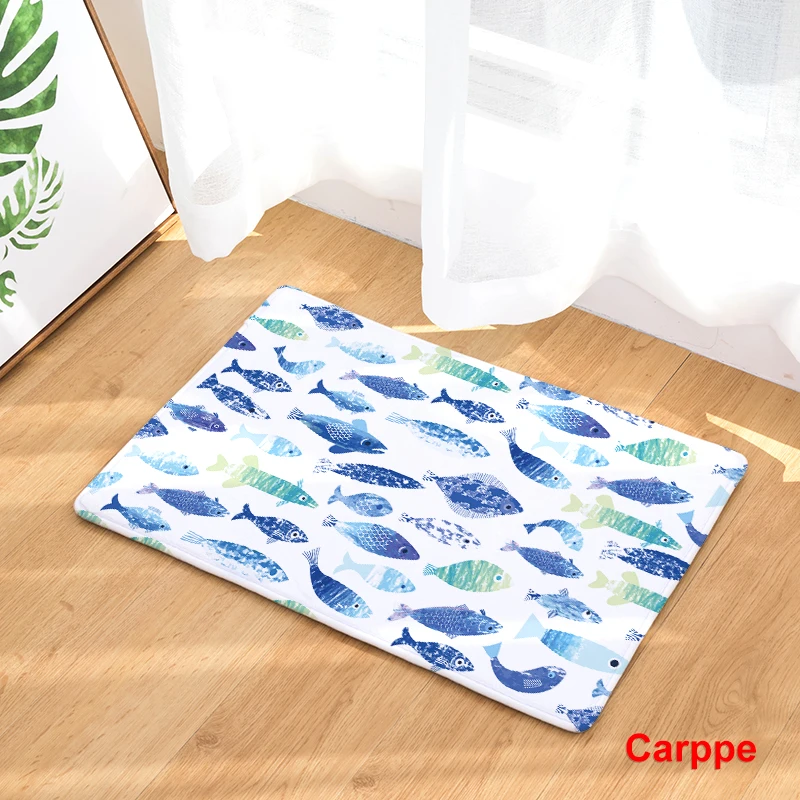 2017 новые ковры с принтом рыбы Нескользящие кухонные коврики для дома гостиной 40x60