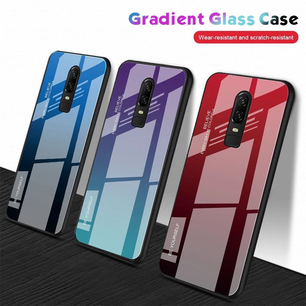 Чехол для телефона Oneplus 6 T чехол с градиентом из закаленного стекла Oneplus6 Oneplus6T Capa