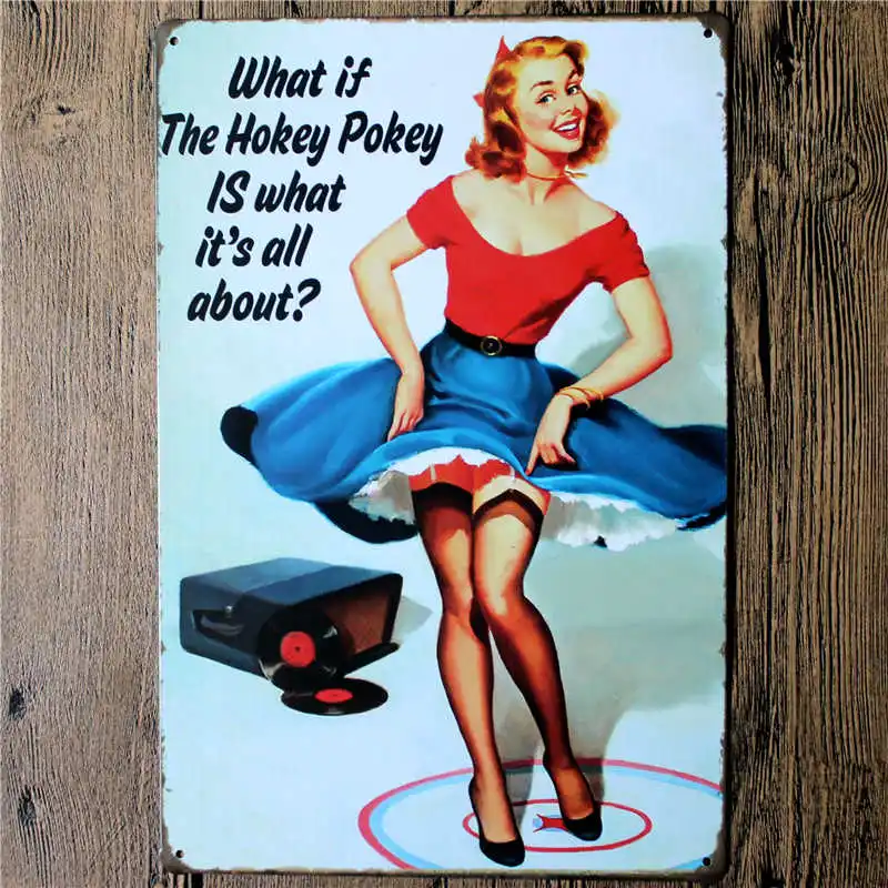 Американский Ретро плакат Pin Up Girl оловянные знаки украшение табличка Металл Винтаж кафе клуб бар настенный декоративный домашний декор 20x30 см - Цвет: 5145