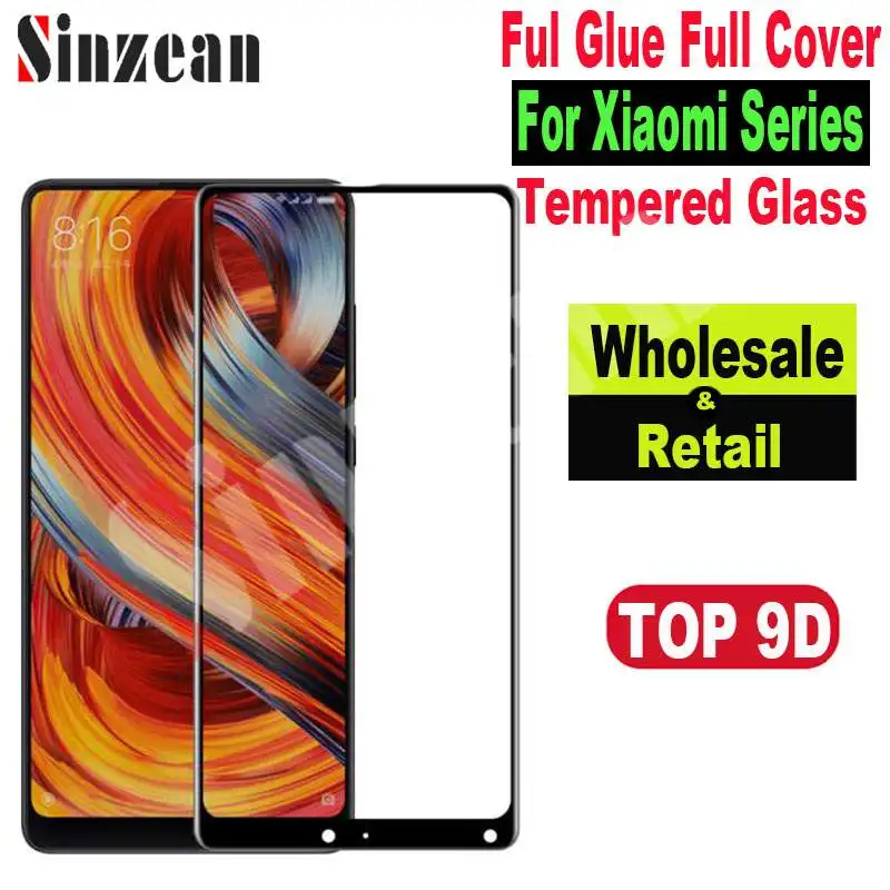 Sinzean 100 шт. для Xiaomi Mix 2s/POCO F1/8X/mix3 2.5D полное покрытие закаленное стекло Redmi Y2 9D защита
