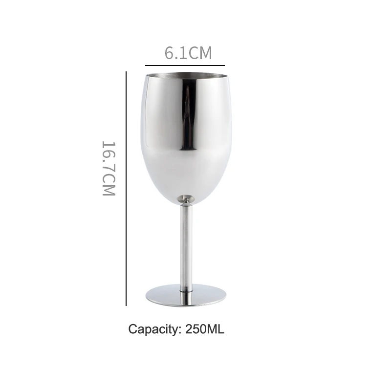 Primary colour 250ml 304 бокал для вина из нержавеющей стали, бокал для коктейлей, бокал для шампанского, чашка для десерта, барная посуда, кухонные инструменты, вечерние принадлежности, посуда для напитков - Цвет: Primary colour 250ml