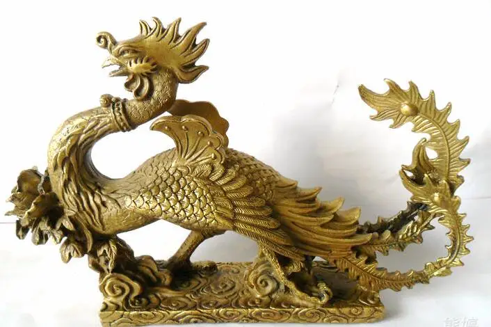 

Phoenix copper feng shui ornaments auspicious wedding gift Home Furnishing decoration Tahan Phoenix