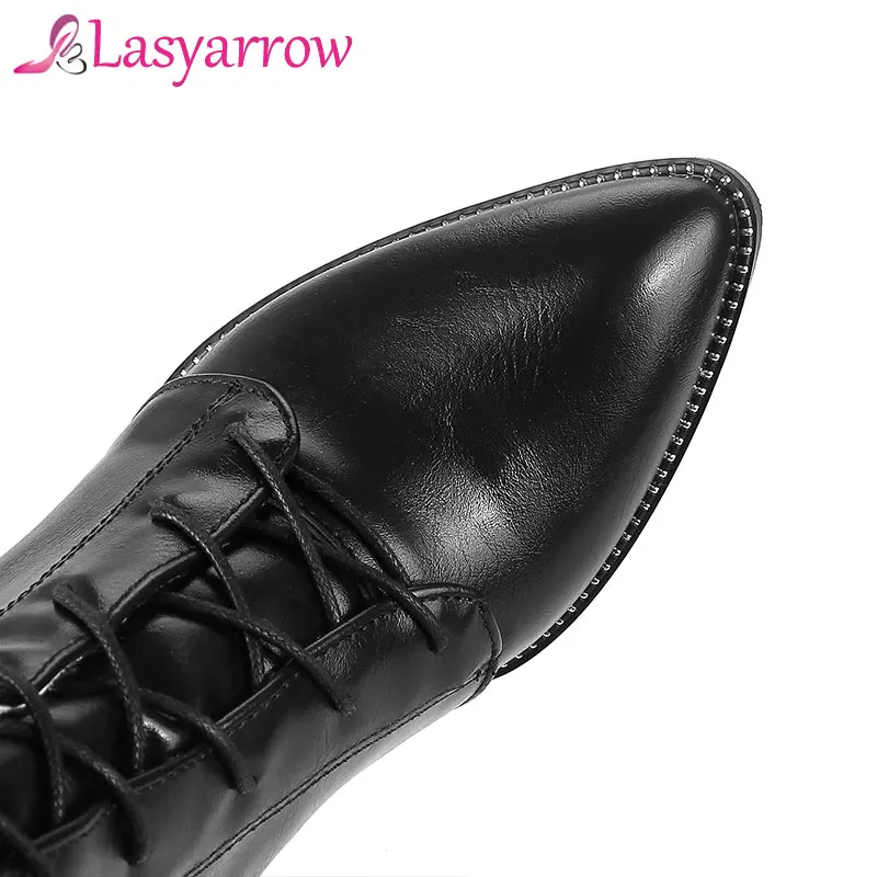Женские мотоциклетные сапоги Lasyarrow черные коричневые до колена с острым носком