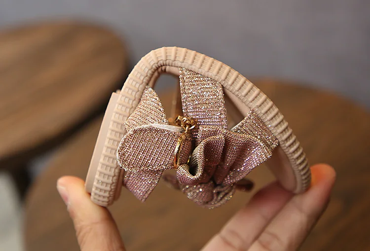 Летние сандалии для девочек Детский галстук бабочка пляжные малышей Детские