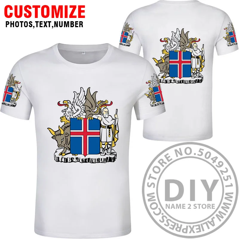 Исландская футболка diy пользовательская именная футболка с номером isl Национальный флаг исландский кантри колледж печать фото одежда - Цвет: Style 2