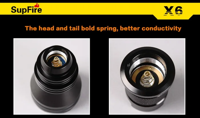 SupFire X6 Cree T6 1200 люмен Водонепроницаемый 5 Режим 10 Вт светодиодный фонарик Перезаряжаемые факел 18650 Батарея