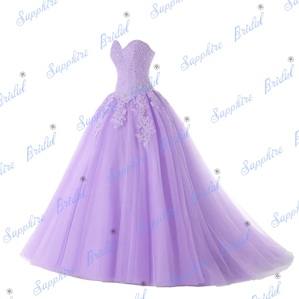BLF-69-lavender Сапфир Свадебные вечерние платья Vestido De 15 Anos De Милая Тюль Лаванда Розовый Quinceanera платье Выпускные - Цвет: BLF-69-lavender