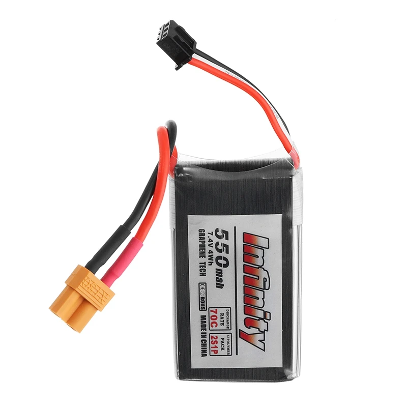 High Quality for Infinity Graphene 7.4V 550mAh 70C 2S Rechargeable Lipo Battery XT30 Plug Connector For RC Models Multicopters | Игрушки и