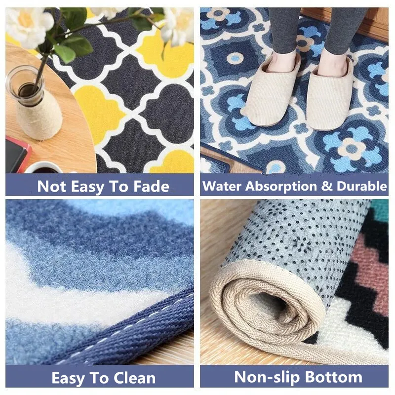 XYZLS Anti-slip Kitchen Mat Geometic Bath Carpet Modern Entrance Doormat Tapete Absorbent Living Room Bedroom Floor Mats 1 Piece | Дом и сад