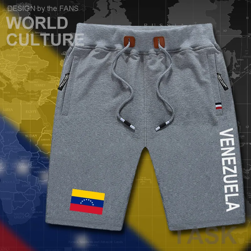 Мужские пляжные шорты Venezuela Venezuelan мужские шорты для тренировок с флагом на молнии и карманом, бодибилдинг, хлопок, VEN VE