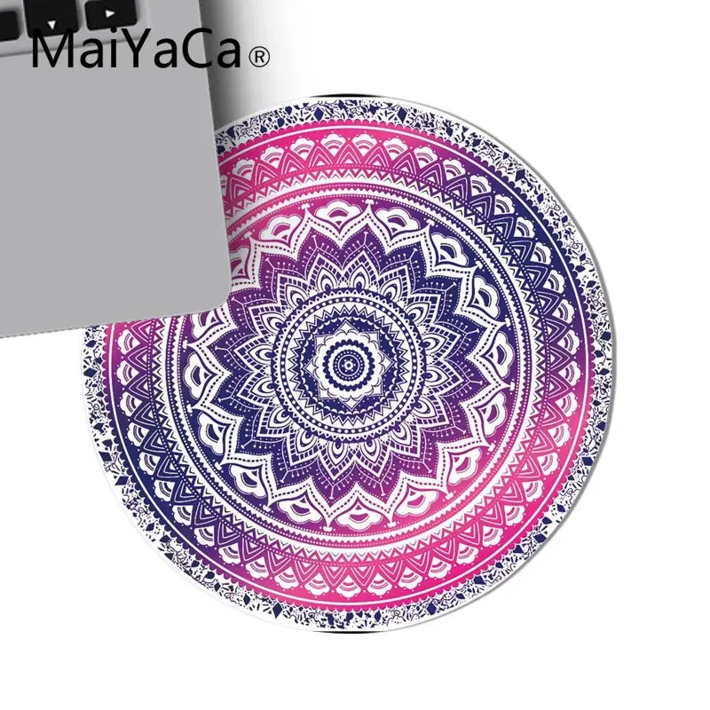 Оригинальный настольный коврик MaiYaCa с мандалой и цветами круглый для мыши