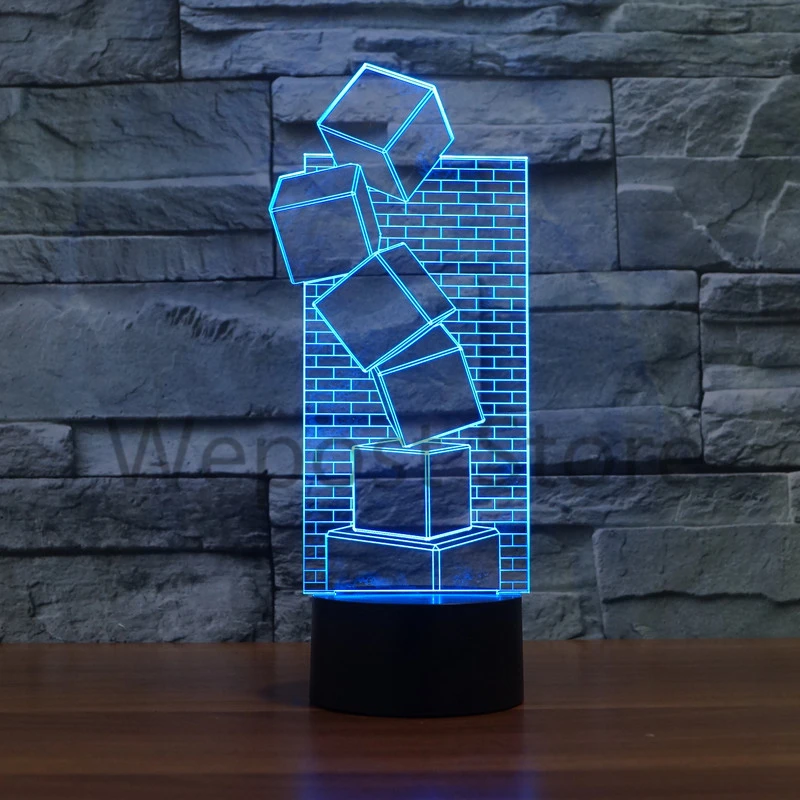 Новинка светящийся куб 7 видов цветов меняющий светодиодный ночник строительный