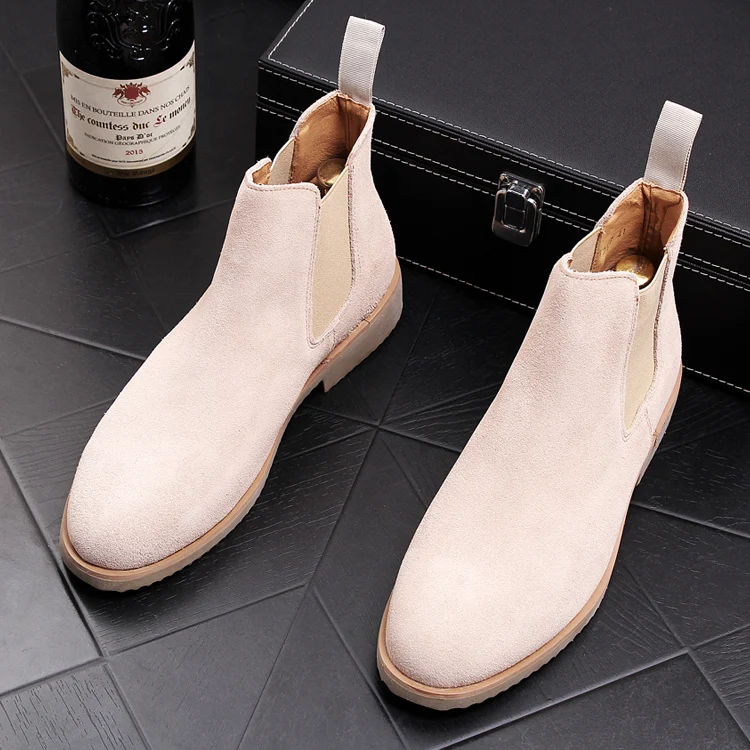 Мужская обувь из нубука в Корейском стиле модные вечерние туфли для ночного