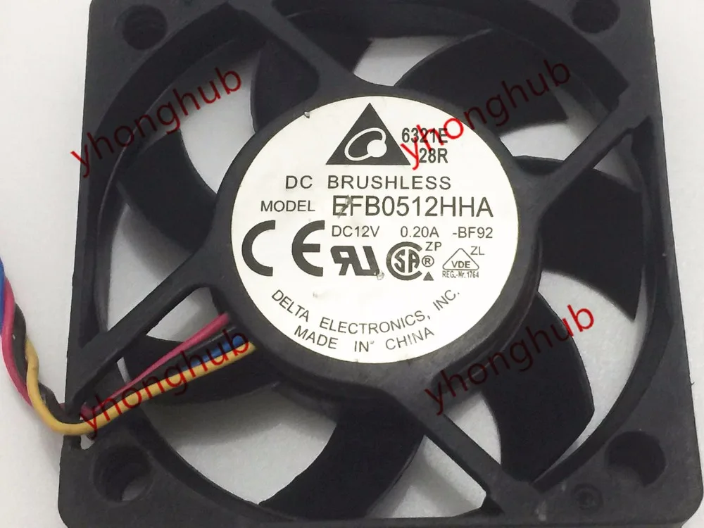 Охлаждающий вентилятор для сервера Delta Electronics EFB0512HHA BF92 DC 12 В 0.20A 50x50x10 мм|square fan|server