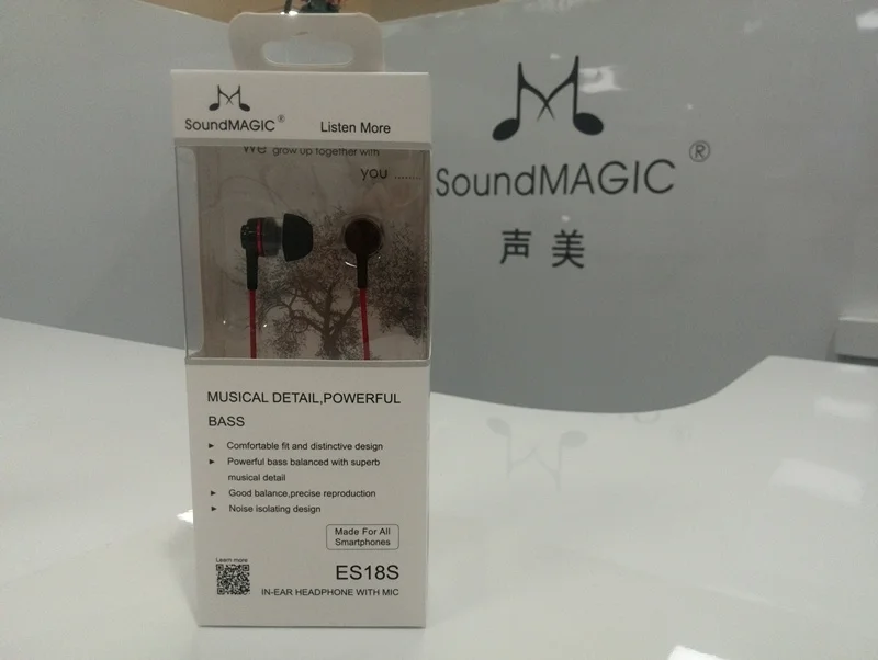SoundMAGIC ES18S с микрофоном сильные басы звук наушники гарнитура пультом совместим со