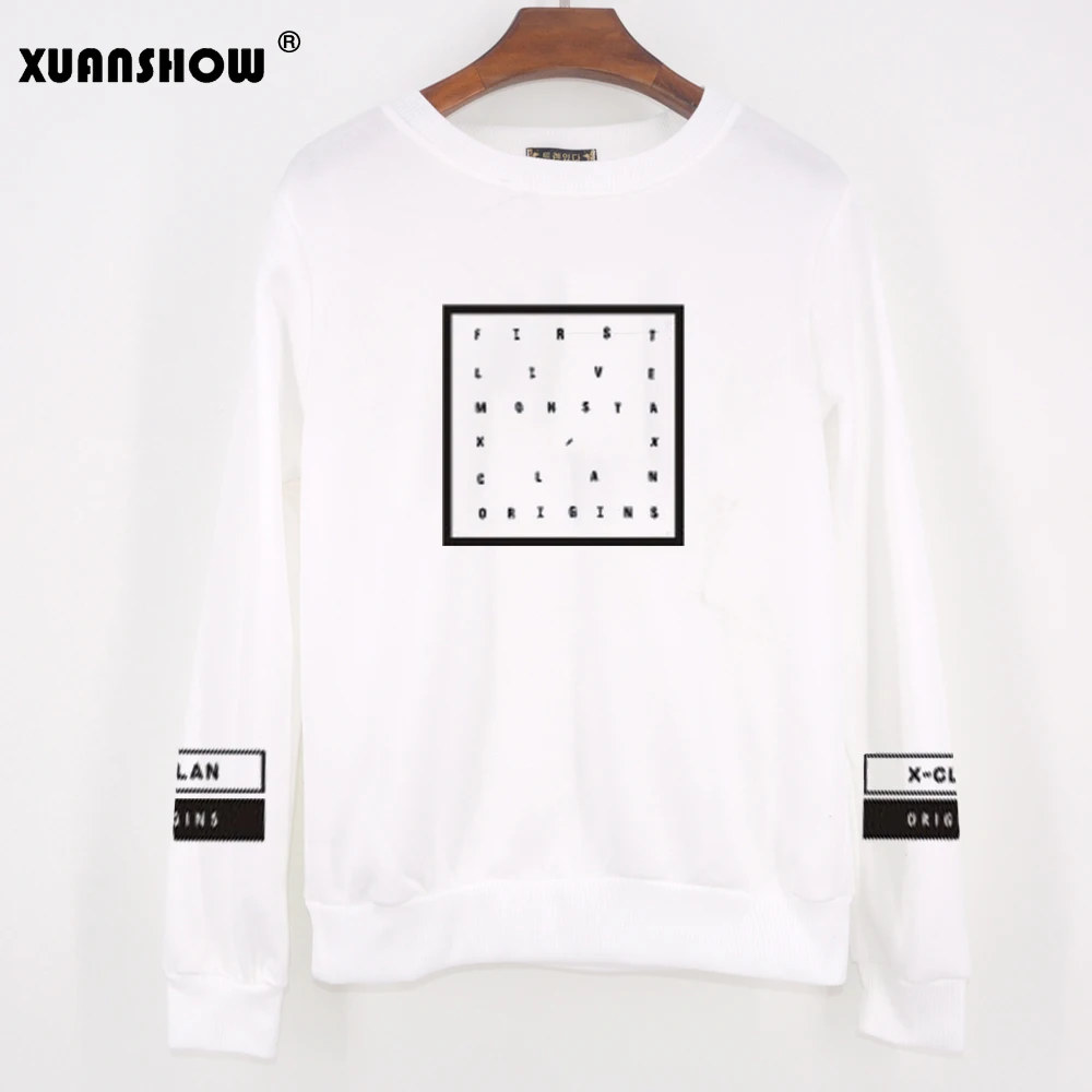 XUANSHOW Женская Толстовка MONSTA X KPOP одежда для фанатов Hajuku пуловер толстовки флисовые